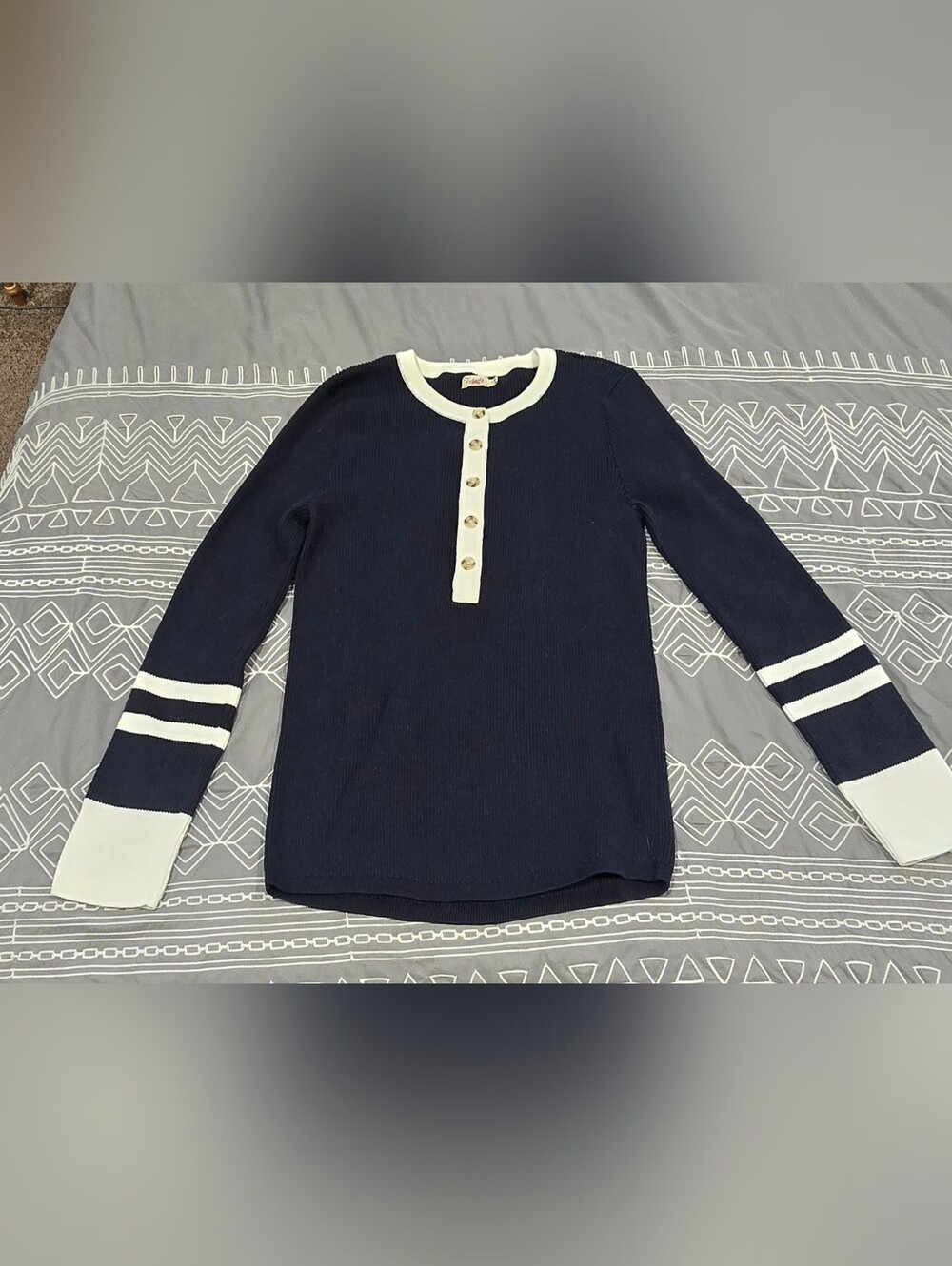 Faherty Mikki Henley Top Size Large